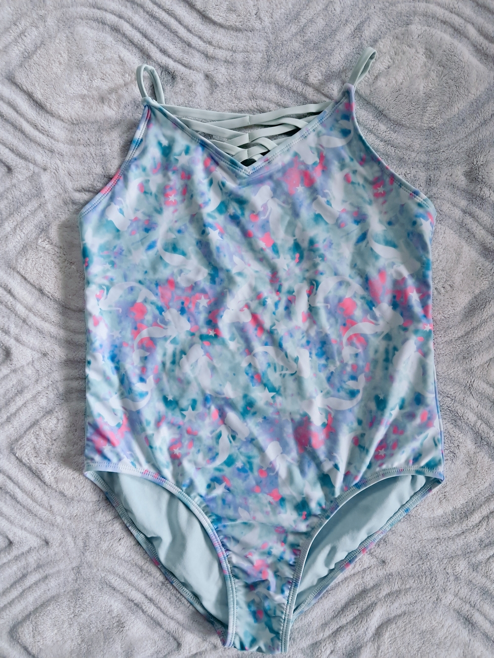 wonder nation Light Blue Unicorn & Star Print One-Piece Swimsuit